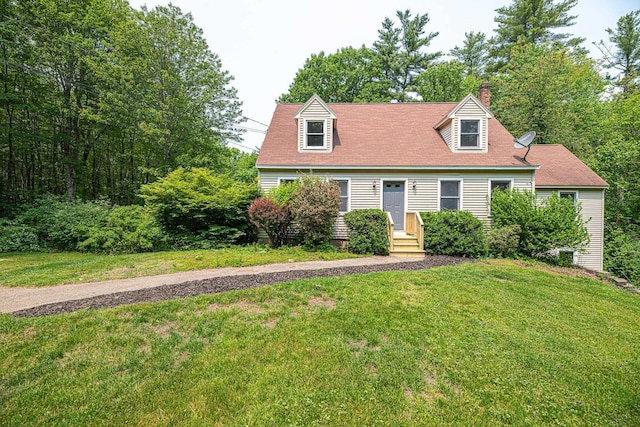 20 Locke Hill Ln, Barrington, NH 03825 - cape cod house featuring a chimney and a front yard