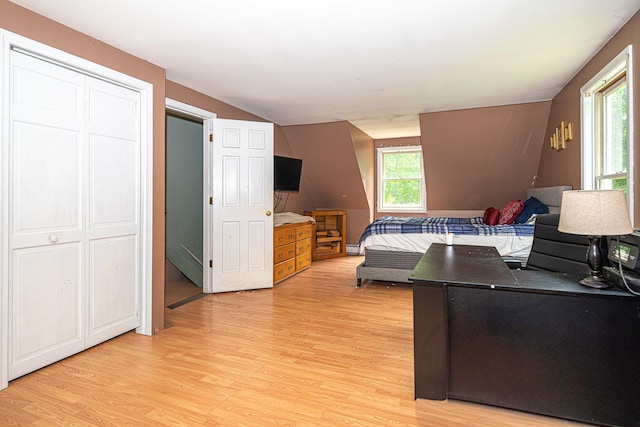 20 Locke Hill Ln, Barrington, NH 03825 - bedroom featuring light wood-style flooring and lofted ceiling