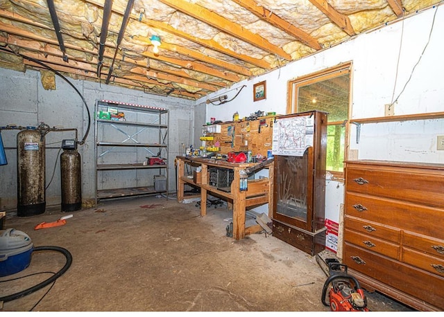 20 Locke Hill Ln, Barrington, NH 03825 - basement featuring a workshop area and a water softener
