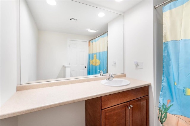 6 Samuels Ct, Dunbarton, NH 03046 - full bath with vanity, recessed lighting, and a shower with curtain