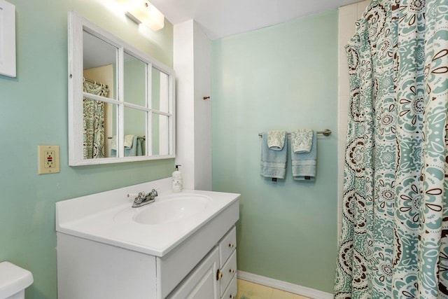 196 Deering Center Rd, Weare, NH 03281 - full bathroom with vanity, curtained shower, and toilet
