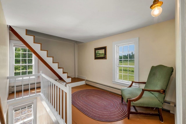 196 Deering Center Rd, Weare, NH 03281 - stairs featuring a baseboard radiator and healthy amount of natural light