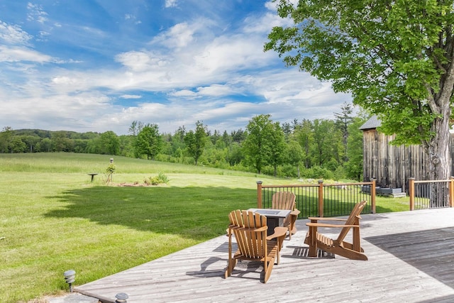 196 Deering Center Rd, Weare, NH 03281 - wooden deck with a lawn and a view of trees