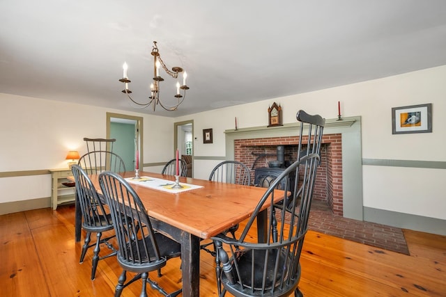 196 Deering Center Rd, Weare, NH 03281 - dining area featuring a chandelier and hardwood / wood-style floors