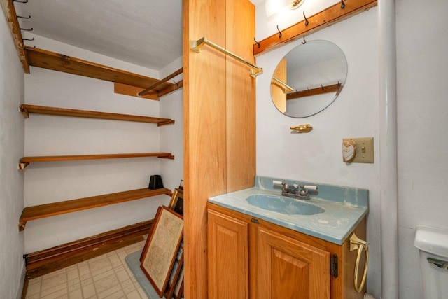 196 Deering Center Rd, Weare, NH 03281 - bathroom with vanity, tile patterned floors, and toilet