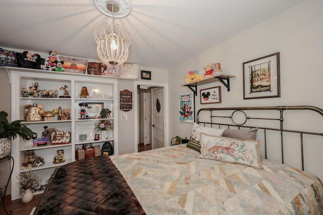 864 Cilley Rd, Manchester, NH 03103 - bedroom featuring a chandelier and wood finished floors