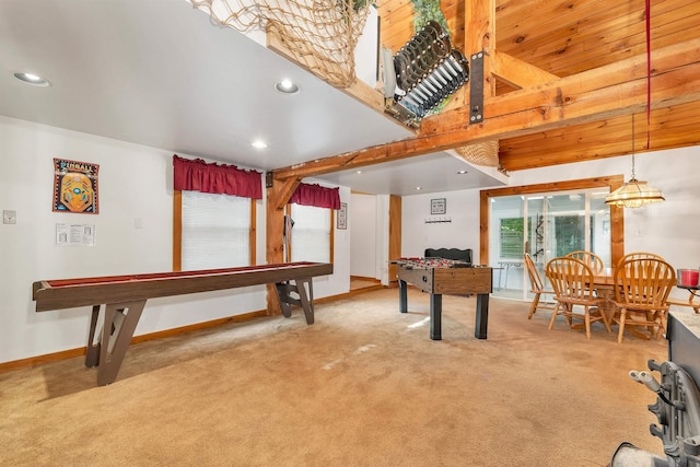 7 Acorn Dr, Alton, NH 03810 - recreation room featuring light carpet, recessed lighting, and baseboards