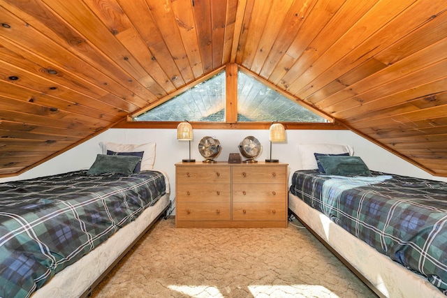 7 Acorn Dr, Alton, NH 03810 - bedroom featuring carpet, vaulted ceiling, and wood ceiling