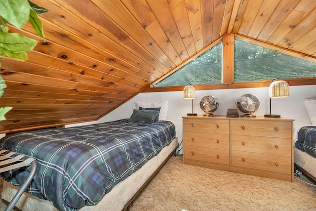 7 Acorn Dr, Alton, NH 03810 - bedroom with vaulted ceiling, carpet flooring, wooden ceiling, and a baseboard radiator