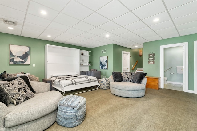 7 Acorn Dr, Alton, NH 03810 - living area featuring carpet, recessed lighting, and a drop ceiling