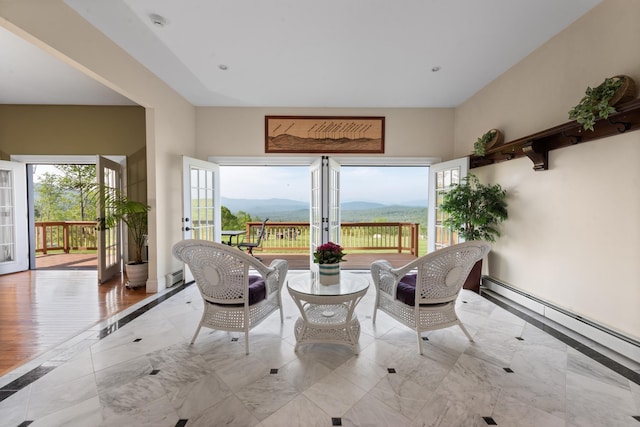 33 Winterberry Ln, Plymouth, NH 03264 - dining area with baseboard heating and a mountain view