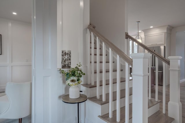 338 Pine Hill Rd, Hollis, NH 03049 - stairs featuring recessed lighting