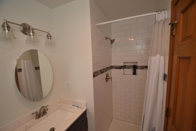 296 Atwood Rd, Duxbury, VT 05676 - bathroom with vanity and a tile shower