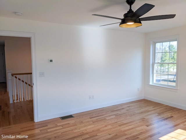 LOT7-3 Sanborn Mdw Unit 7-3, Fremont, NH 03044 - unfurnished room featuring ceiling fan, light wood finished floors, baseboards, and a smoke detector