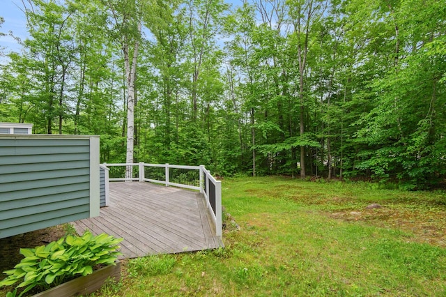 180 Ash St, Conway, NH 03860 - view of green lawn featuring a deck