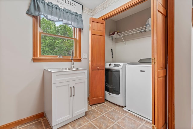 290 Cornish Tpke, Newport, NH 03773 - washroom featuring washer and clothes dryer, baseboards, and light tile patterned floors