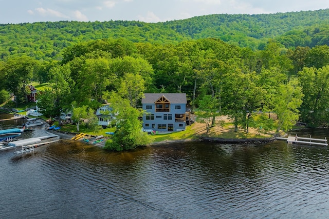 111 Nh Route 4a, Enfield, NH 03748 - view from above of property featuring a forest and a large body of water