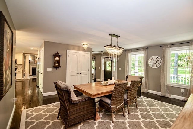 4 Crossman Cir, Newton, NH 03858 - dining space with baseboards and dark wood-style flooring
