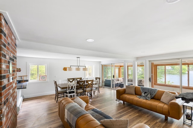 6 Paquette Ln, Sunapee, NH 03782 - living area with baseboards, wood finished floors, and recessed lighting