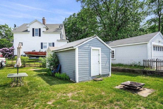 33 Hayes Ave, Manchester, NH 03103 - rear view of property with an outdoor fire pit, a chimney, and roof with shingles