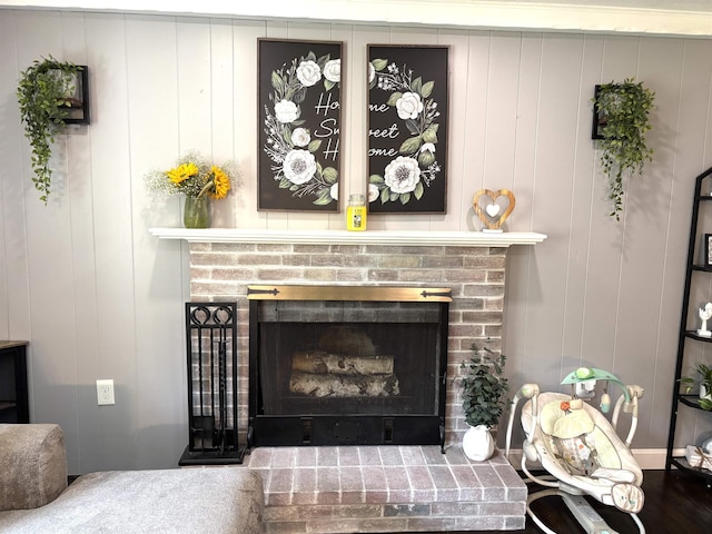 4 Mount Vernon Dr, Pelham, NH 03076 - detailed view of a brick fireplace