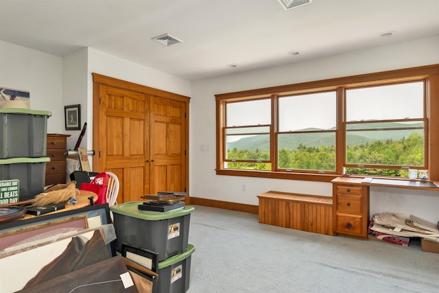 190 Ledge Hill Rd, Tuftonboro, NH 03816 - carpeted home office with baseboards and recessed lighting