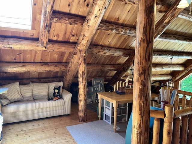 27 Stearns Ave, Wilmington, VT 05363 - interior space featuring wooden ceiling and hardwood / wood-style floors