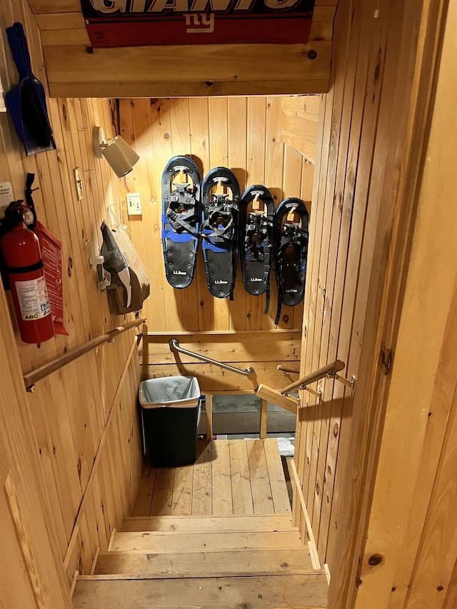 27 Stearns Ave, Wilmington, VT 05363 - detailed view of wooden walls and wood finished floors