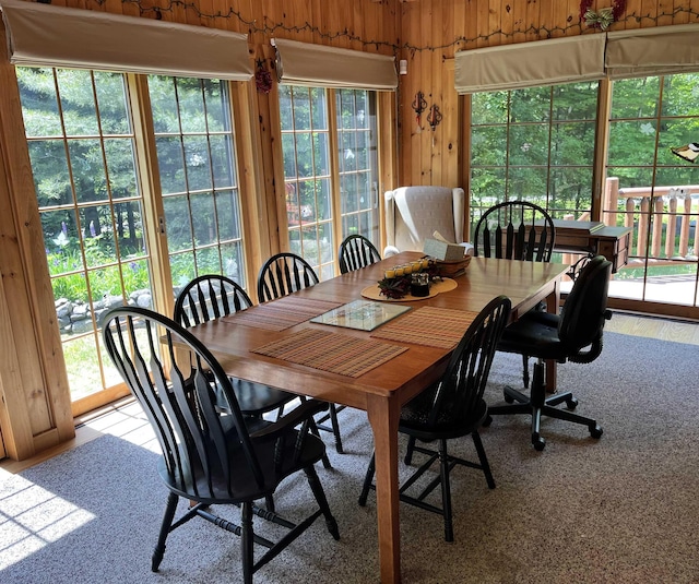 27 Stearns Ave, Wilmington, VT 05363 - dining area with wood walls