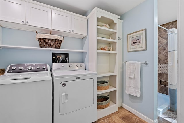 6 Bona Vista Dr, Bow, NH 03304 - laundry area with cabinet space, independent washer and dryer, and baseboards