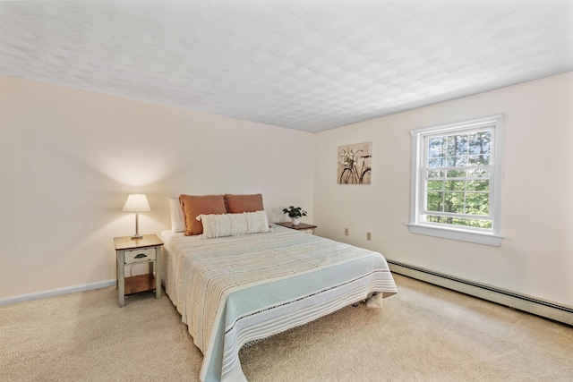 6 Bona Vista Dr, Bow, NH 03304 - bedroom featuring light carpet, baseboards, baseboard heating, and a textured ceiling