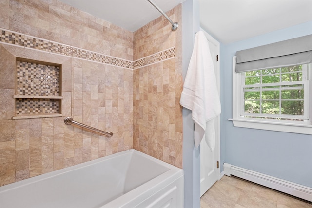 6 Bona Vista Dr, Bow, NH 03304 - bathroom featuring a baseboard heating unit, bathtub / shower combination, and baseboards