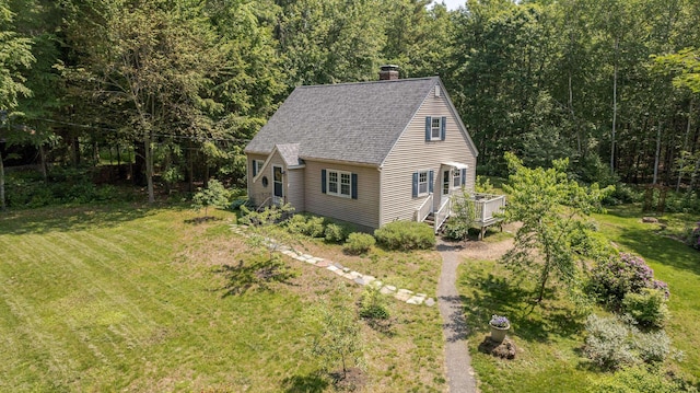 15 Allens Ave, Lee, NH 03861 - aerial view of property and surrounding area with a heavily wooded area