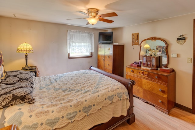 10 Mountain View Ter, Plymouth, NH 03264 - bedroom featuring light wood-type flooring and ceiling fan