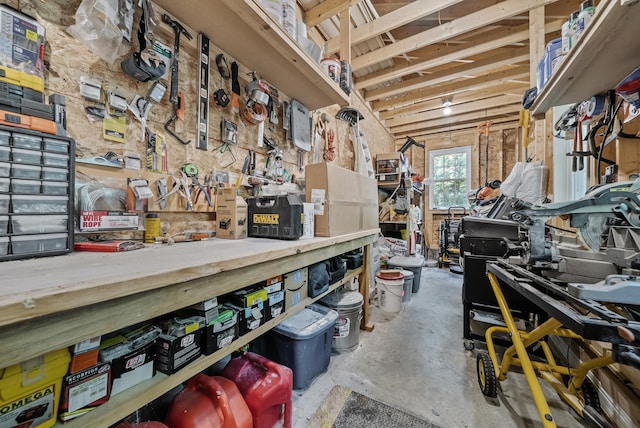 109 Temple Rd, Wilton, NH 03086 - misc room featuring a workshop area and concrete floors