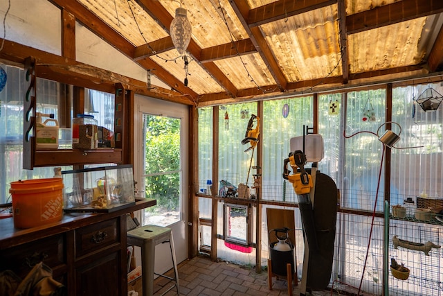 509 Cedar St, Manchester, NH 03103 - sunroom / solarium featuring brick floors