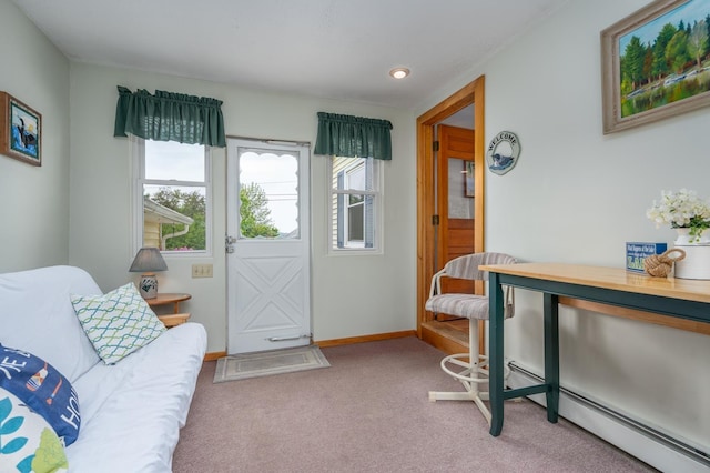 42 Bennett Bridge Rd, Northwood, NH 03261 - entryway with healthy amount of natural light, carpet flooring, and baseboards