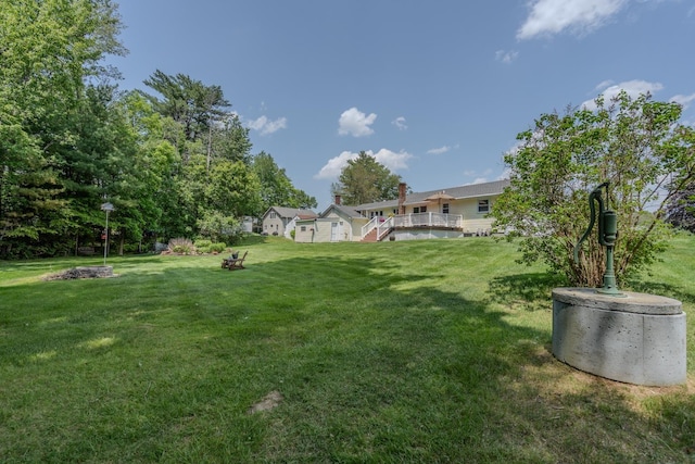 42 Bennett Bridge Rd, Northwood, NH 03261 - view of green lawn featuring a deck