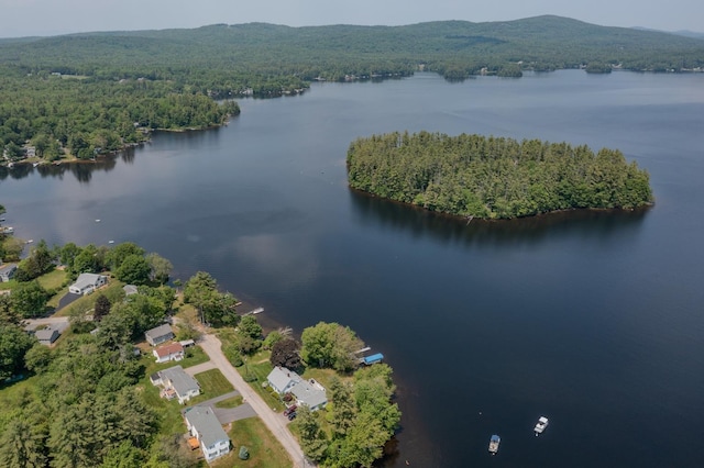 42 Bennett Bridge Rd, Northwood, NH 03261 - aerial view of property's location featuring a heavily wooded area and a water and mountain view
