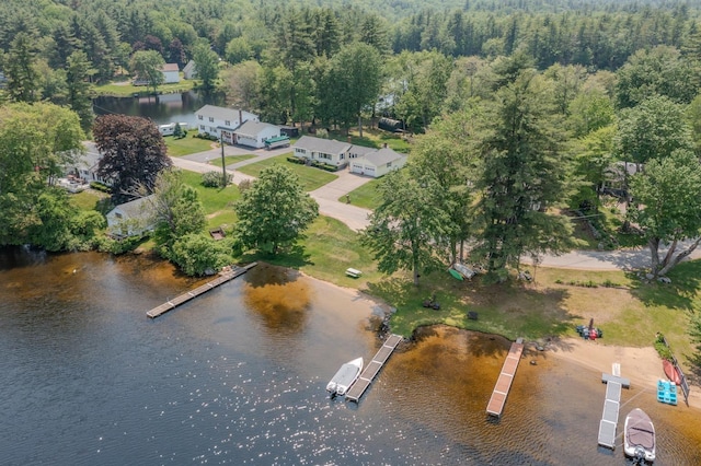 42 Bennett Bridge Rd, Northwood, NH 03261 - aerial overview of property's location featuring a nearby body of water and a heavily wooded area