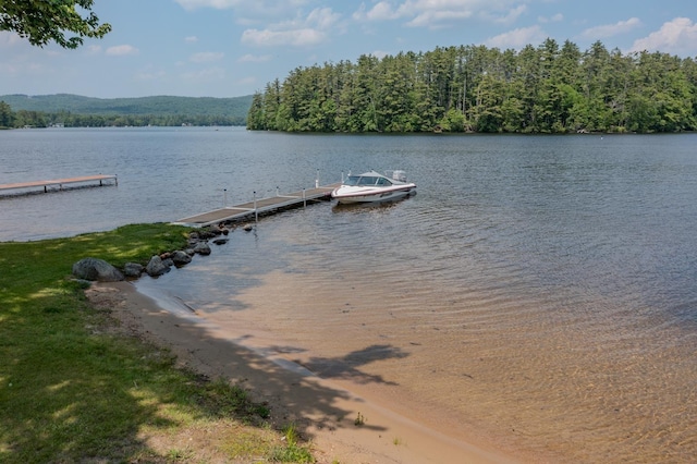 42 Bennett Bridge Rd, Northwood, NH 03261 - dock area with a water view and a forest view