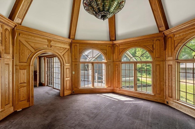 98 Sugar Maple Dr, Swanton, VT 05488 - unfurnished sunroom with healthy amount of natural light, arched walkways, french doors, and a chandelier