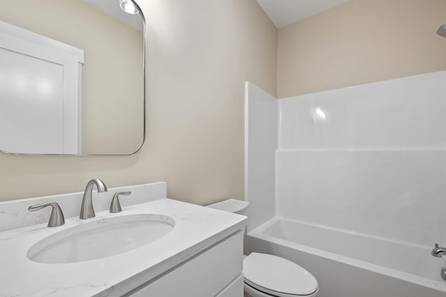 288 Sterling Dr, Laconia, NH 03249 - bathroom with toilet, vanity, and bathtub / shower combination
