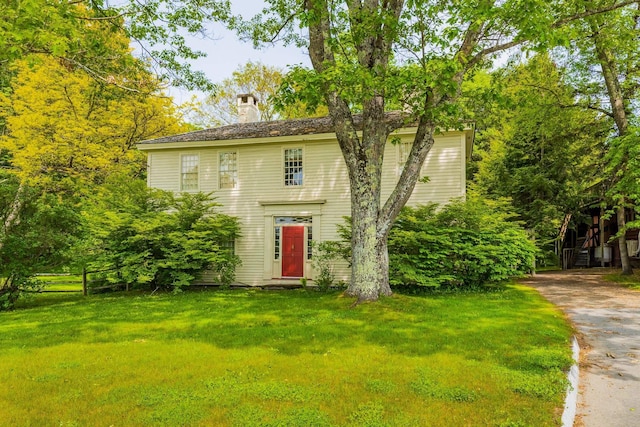 4 Quechee Rd, Hartland, VT 05048 - colonial home featuring a chimney and driveway