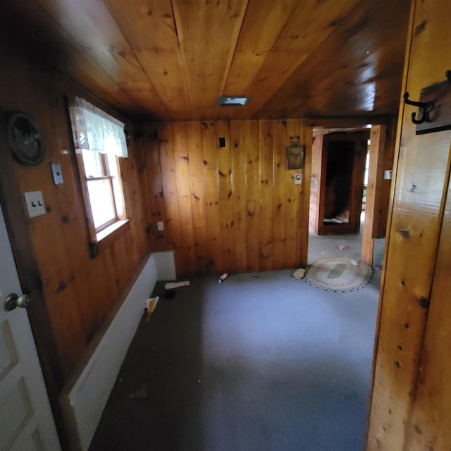 167 Branch Londonderry Tpke, Hopkinton, NH 03229 - unfurnished room with wood ceiling, finished concrete floors, and wood walls
