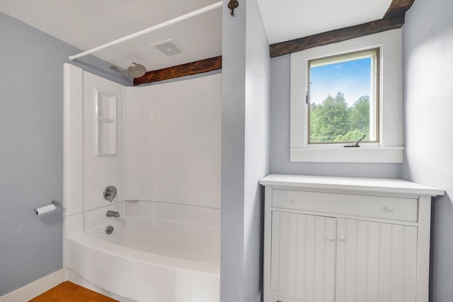 1519 New Boston Rd, Francestown, NH 03043 - bathroom with shower / bathtub combination and baseboards