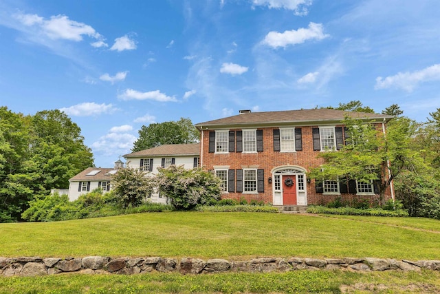 160 Old Stagecoach Rd, Bennington, NH 03442 - colonial inspired home featuring brick siding and a front yard