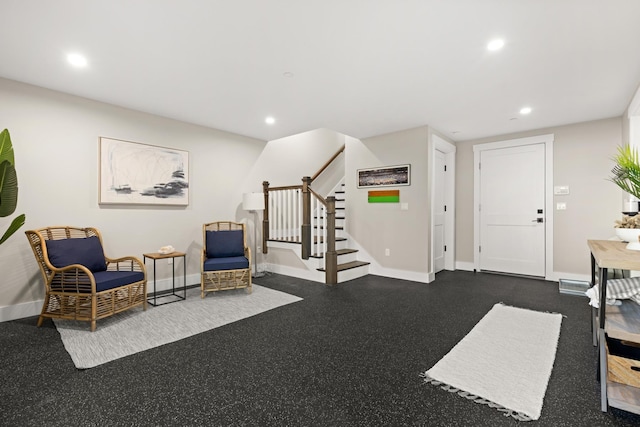 25 Little Bay Dr, Dover, NH 03820 - entryway featuring stairs, recessed lighting, and baseboards
