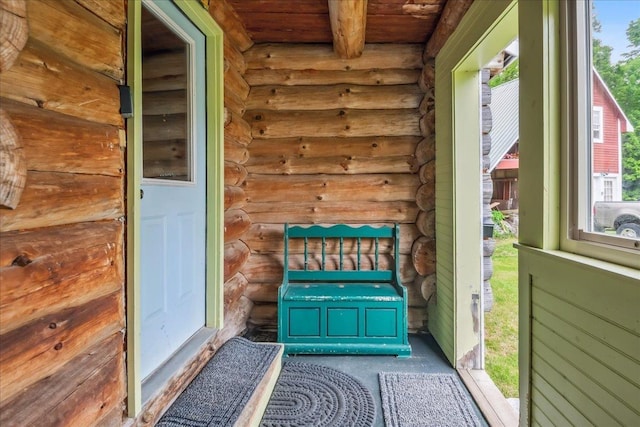 458 Woodcock Rd, Plainfield, VT 05667 - entrance to property featuring log siding