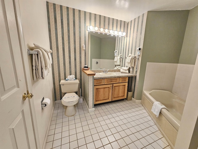 156 Deer Park Dr Unit 127D, Woodstock, NH 03262 - full bath featuring a bath, toilet, tile patterned floors, vanity, and baseboards